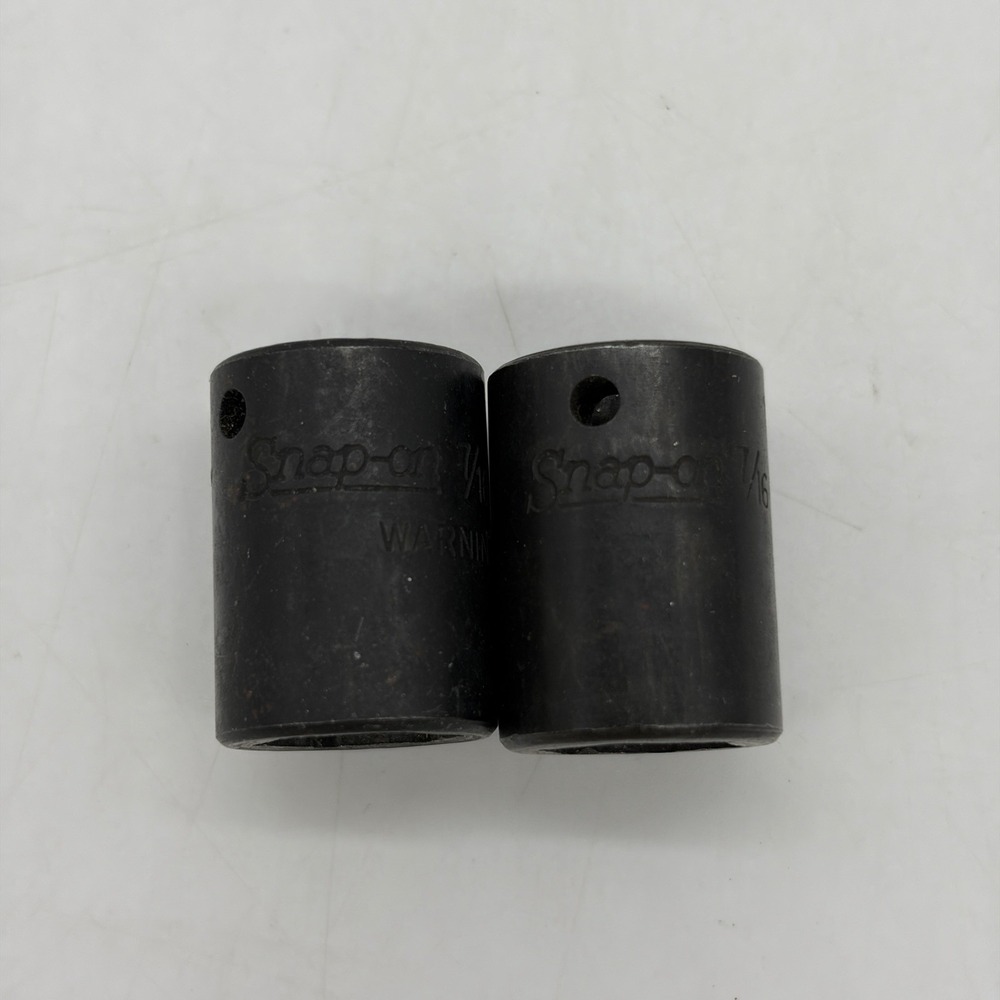 Snap-On #MGMI4C Socket 7/16" Short/shallow 1/4" drive 6 point Magnetic Lot of 2